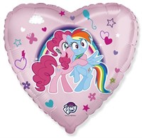 Шар (18''/46 см) Сердце, My Little Pony, Лошадки Пинки Пай и Радуга, Розовый, 1 шт. 201706