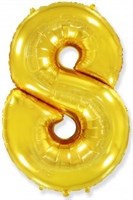 Шар (40''/102 см) Цифра, 8, Золото, 1 шт.  4336