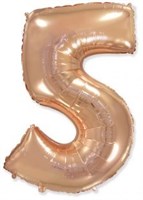 Шар (40''/102 см) Цифра, 5, Розовое Золото, 1 шт. 4355