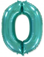Шар (40''/102 см) Цифра, 0, Тиффани, 1 шт. 4360
