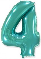 Шар (40''/102 см) Цифра, 4, Тиффани, 1 шт. 4364