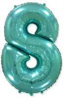 Шар (40''/102 см) Цифра, 8, Тиффани, 1 шт. 4367